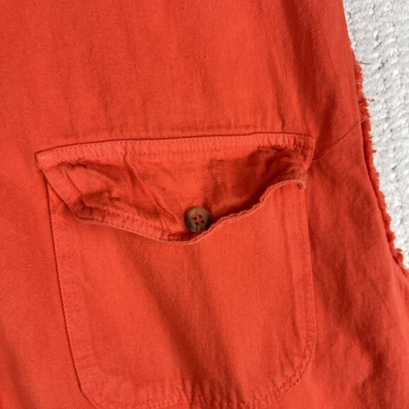 Y2K USA Biker Design Vest Mens L Orange Sleeveless Cut Off Bike Week 2007 - Picture 15 of 16